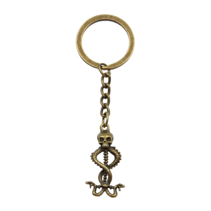 New Hot Men Key Ring Metal Chain Keychain Gift Jewelry Bronze Silver Color Skull Skeleton Wand Pendant Great Promotion | Украшения и
