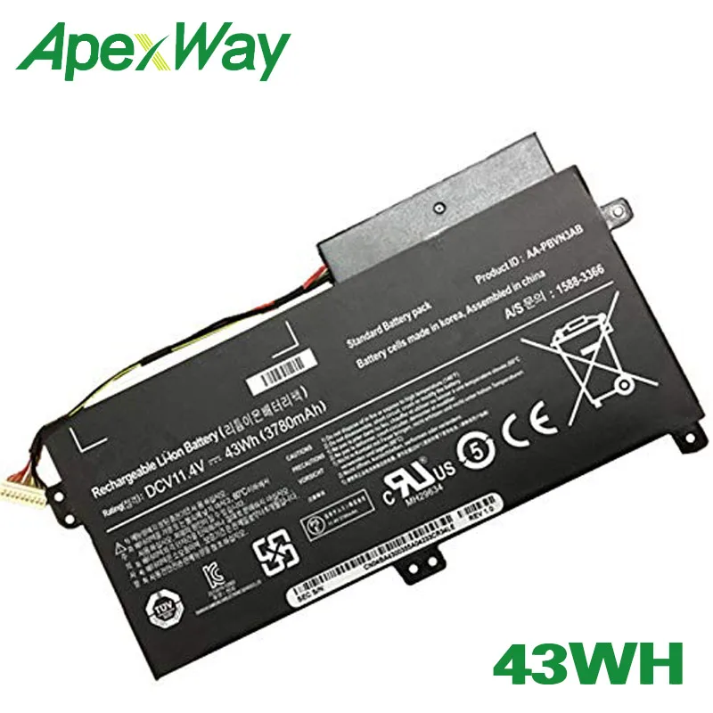 ApexWay батарея для Samsung AA PBVN3AB BA43 00358A 1588 3366 NP470 NP51OR5E NP510R5E NP370R4E NP510 NP370R5E|Аккумуляторы