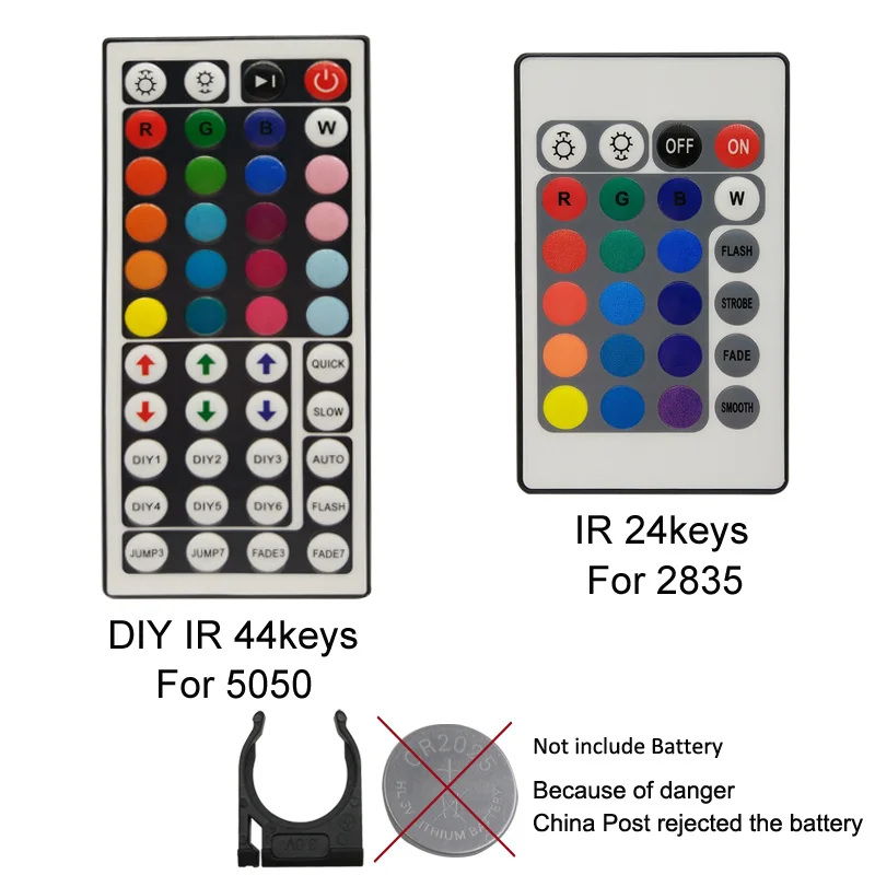 Gooook IR пульт дистанционного управления с 44 клавишами, коробка с диммером RGB, 24 клавиши, контроллер для 5050 3528 Светодиодный, 12 В постоянного тока, двойной дверной выход
