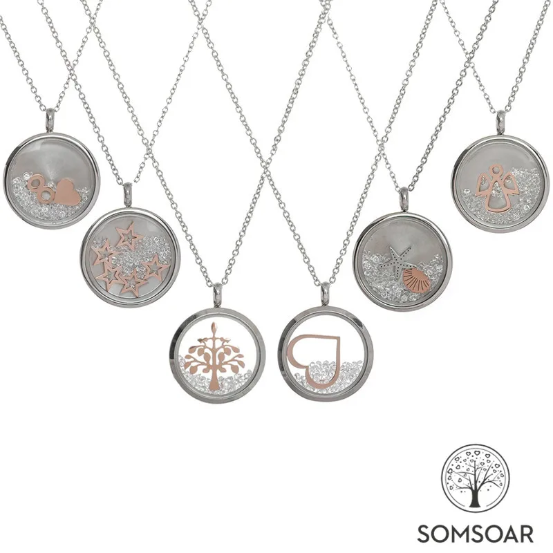 Оптовая продажа ювелирные изделия Somsoar 23 мм ожерелье с подвеской из нержавеющей