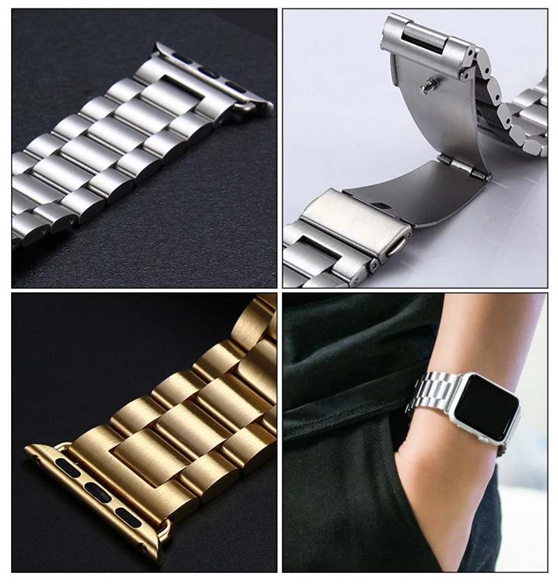 Классическая пряжка с адаптер ремешок для Apple Watch 42 мм 38 Нержавеющая сталь ссылка
