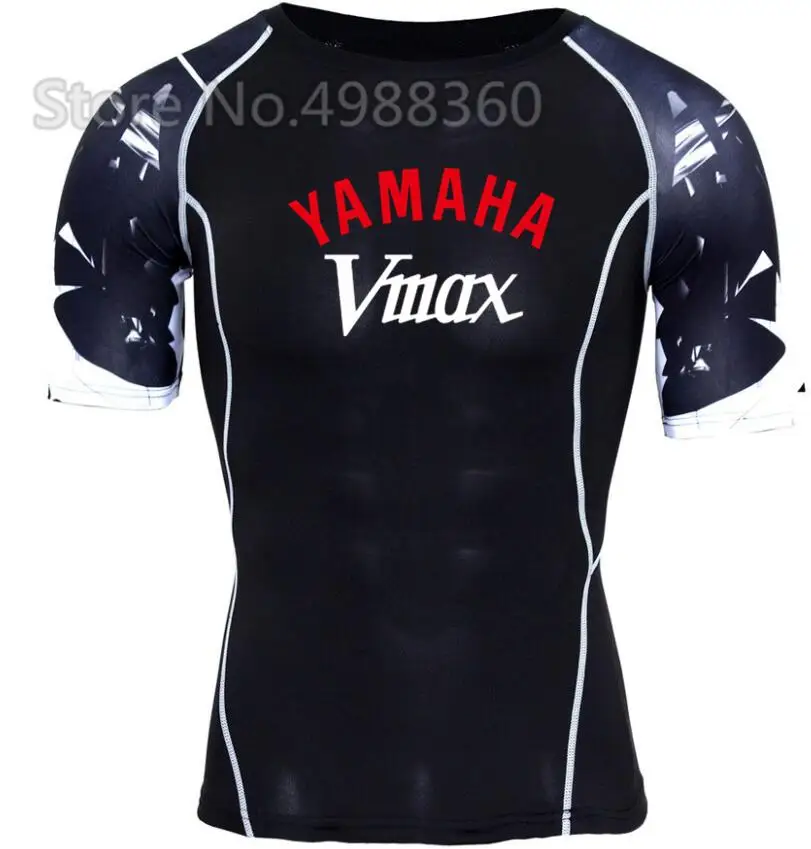 Летняя Новинка 2019 г. YAMAHA мотоцикл VMAX футболка ездить сжатия рубашки для мальчиков