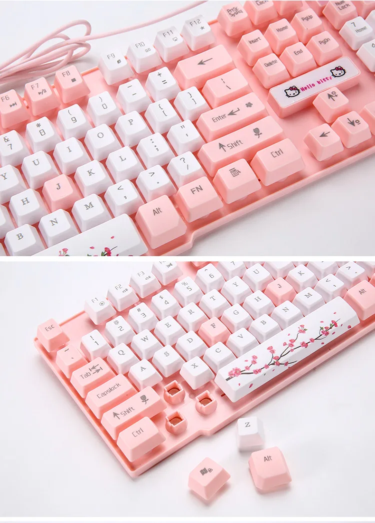 Клавиатура Sakura с USB Проводная триколор дыхательная лампа клавиатура для офиса 104