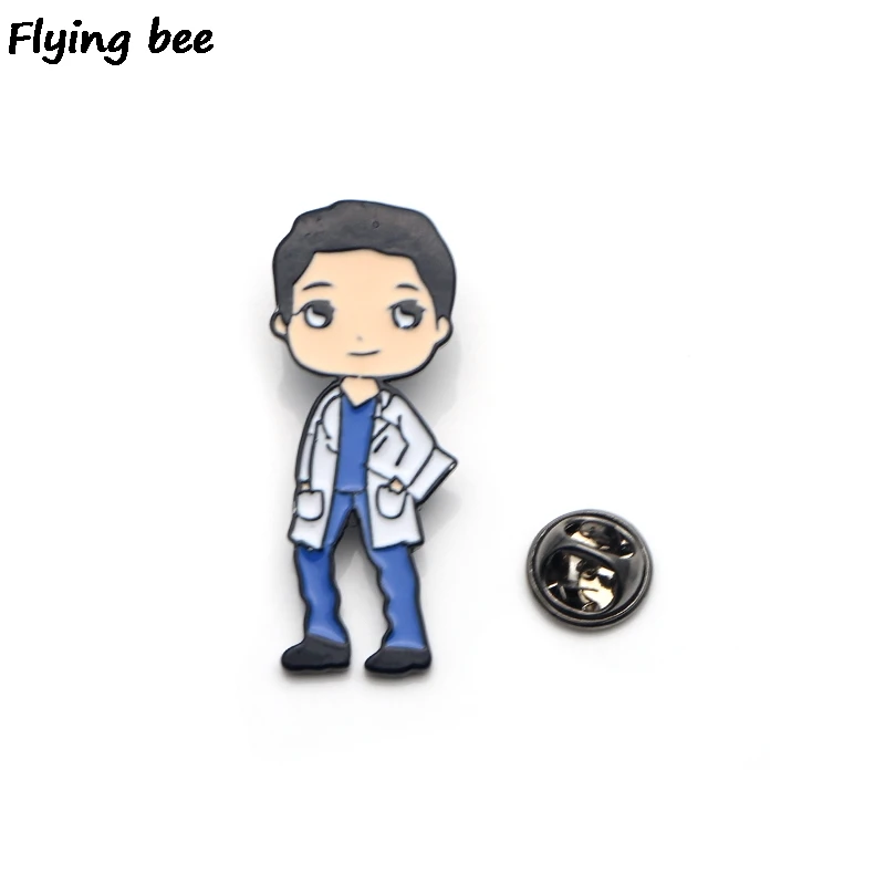 Flyingbee серая Анатомия брошь мультфильм эмаль булавки для значок для рюкзака шапка личность булавка доктора булавки подарки Шарм ювелирные изделия X0160