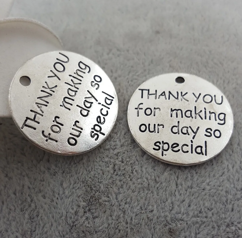 

20 шт./лот надпись 25 мм. Спасибо за то, что сделали наш день, так специальные подвески для браслетов «сделай сам», изготовление ювелирных издел...