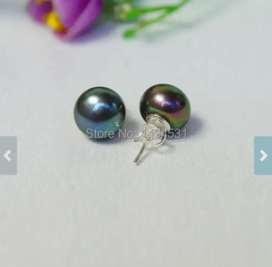 Оптовая продажа жемчужных ювелирных изделий 11 мм Павлин зеленый натуральный