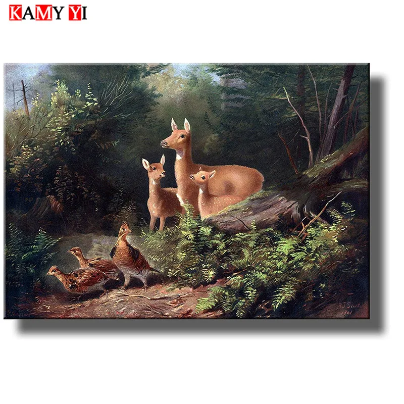 

KAMY YI Full Square/Round Drill 5D DIY Diamond Painting"Elks"Mosaic Stitch Diamond Embroidery Home Decor Gift HYY