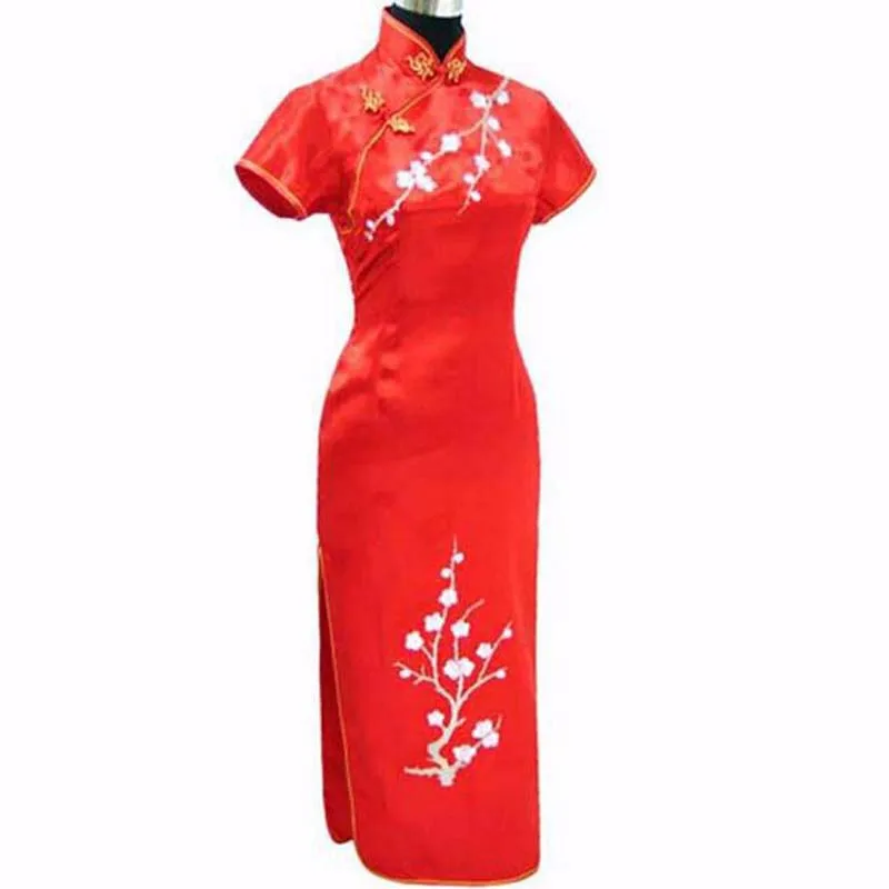 Черное модное винтажное китайское вечернее платье женское атласное Ципао с