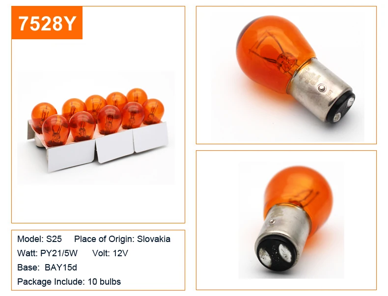 10 шт. OSRAM S25 H6W H21W P21W PY21W 12V исходной линии фары указателя поворота Стоп-сигнал светлые Противотуманные фары OEM автомобильная галогеновая лампы