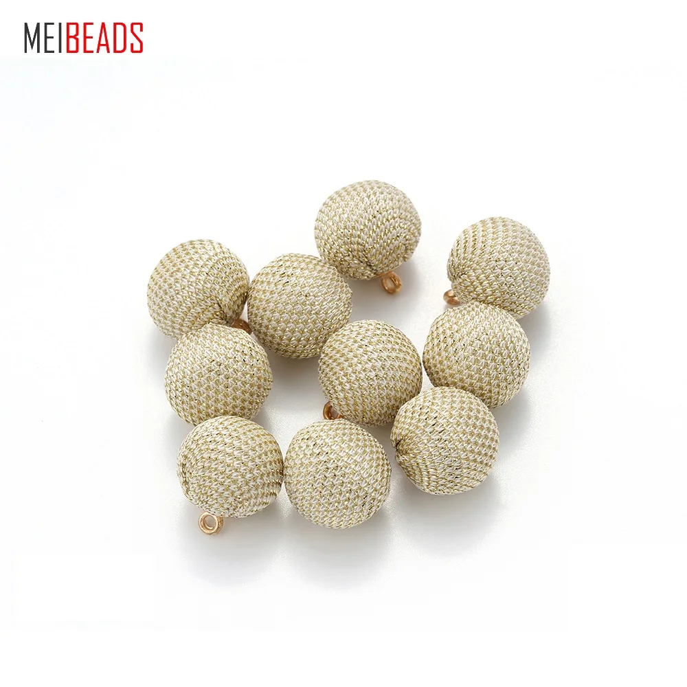 Meibeads 10 шт./лот круглый шар тканевый подвеска в форме шара Серьга ожерелье браслет