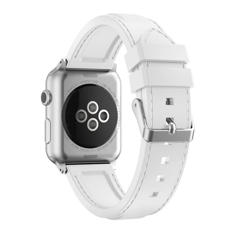 JANSIN спортивный ремешок для смарт-часов apple watch series 5 4 3 2 1 спортивная петля ремешок для apple watch браслет наручных часов iWatch, силиконовый ремешок 38/42/40/44 мм - Цвет ремешка: whtie