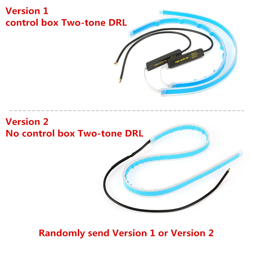 2 шт., динамический DRL 30 45 60 см, Универсальный Автомобильный светодиодный DRL Дневной ходовой светильник, струящийся ходовой светильник, светодиодный фонарь, Тормозная лампа, сигнальный светильник