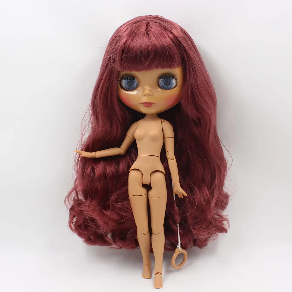 ICY DBS Blyth doll No.BL12532 Silky Wine Red hair JOINT body Chocolate skin Neo 1/6 BJD ob24 anime girl | Игрушки и хобби