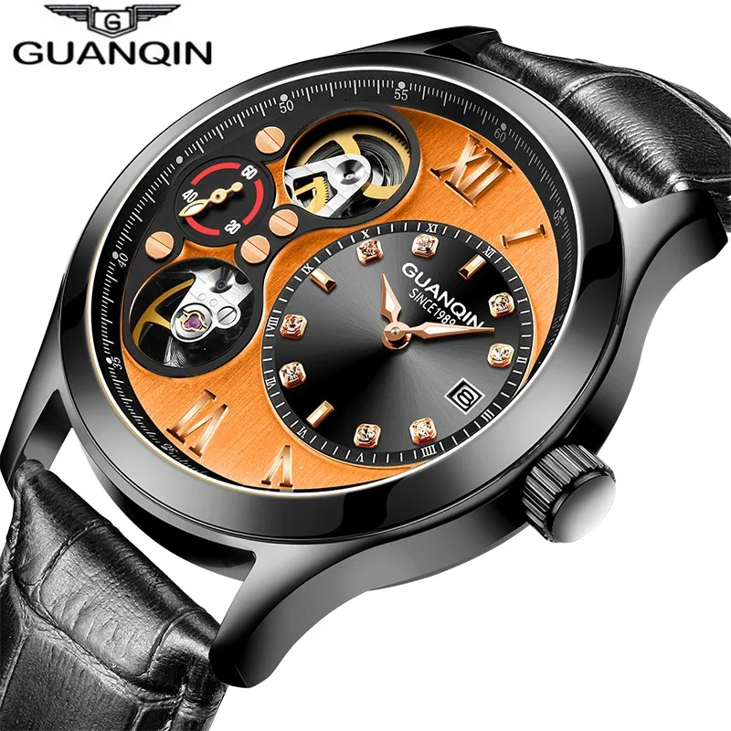 GUANQIN 2018 новые мужские часы Лидирующий бренд Роскошные автоматические золотые