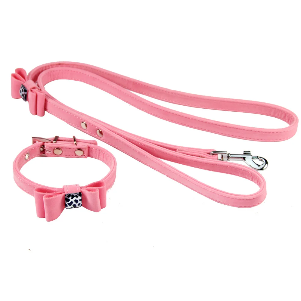 Ошейник для питомца собаки+ поводок для маленькой собаки котенок принцесса бархатный материал милый бант Украшение Розовый Красный Фиолетовый Черный чихуахуа