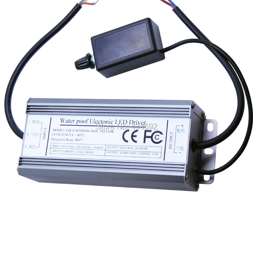 IP67 Водонепроницаемый 100W с диммером DC30 36V 0 3A Dimmable электронный светодиодный