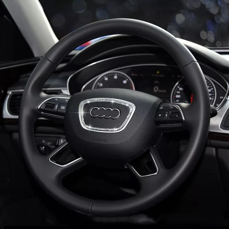 Аксессуары для автомобиля для Audi A4 A3 A6 Q5 Q3 Автомобильный руль алмазное украшение круглые наклейки Авто интерьерная наклейка