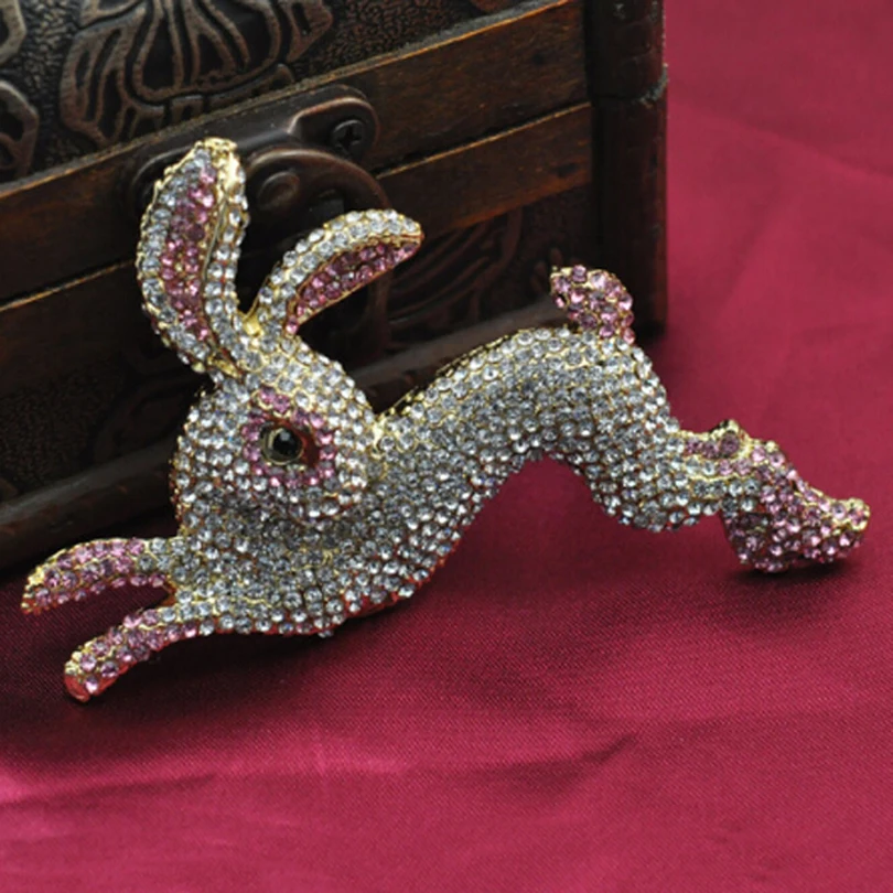 Exquisite Full Crystal Rabbit Large Brooch Pins Women Wedding Party Garment Sweater Accessories Brooches Brand Jewelry XZ351 | Украшения и