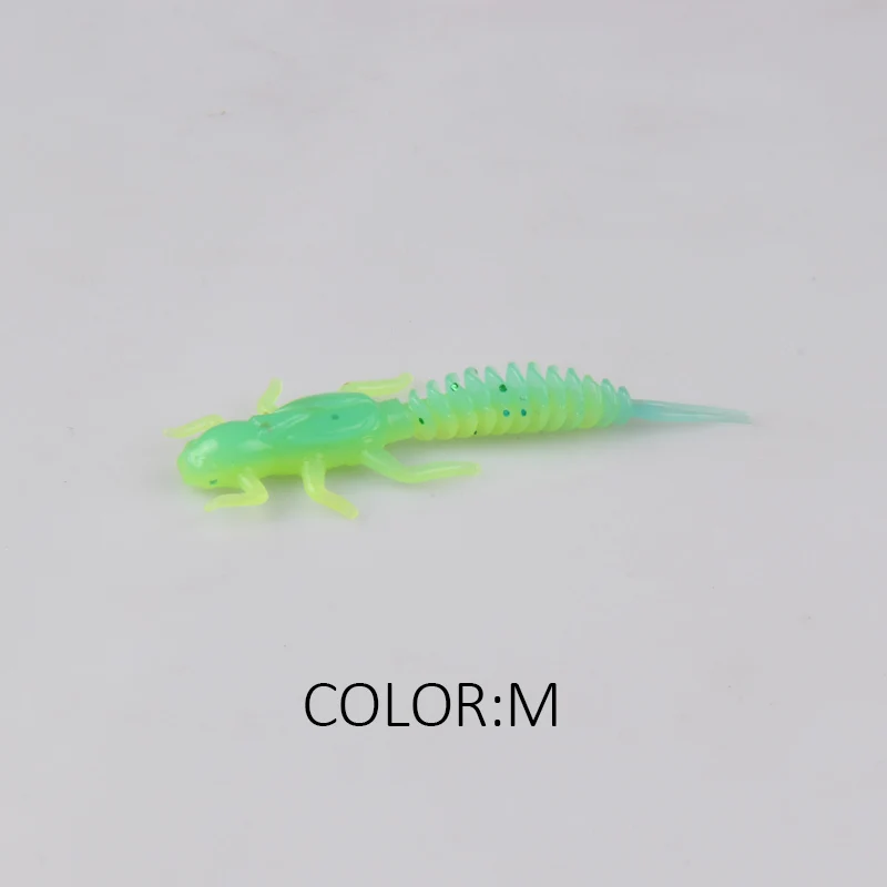 2019New Reach Soft Lures Soft Plastic Lures Larva 6cm/5cm Floating Freshwater Swimbaits Silicone Soft Bait Worm For Fishing - Цвет: M