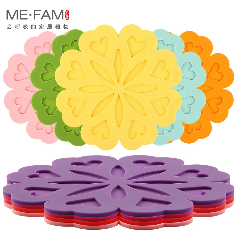 Разноцветные силиконовые коврики ME.FAM 16 5 см с красными цветами персика