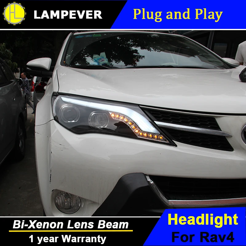 Lampever для TOYOTA RAV4 светодиодный головной светильник s 2013-15 налобный фонарь бар DRL
