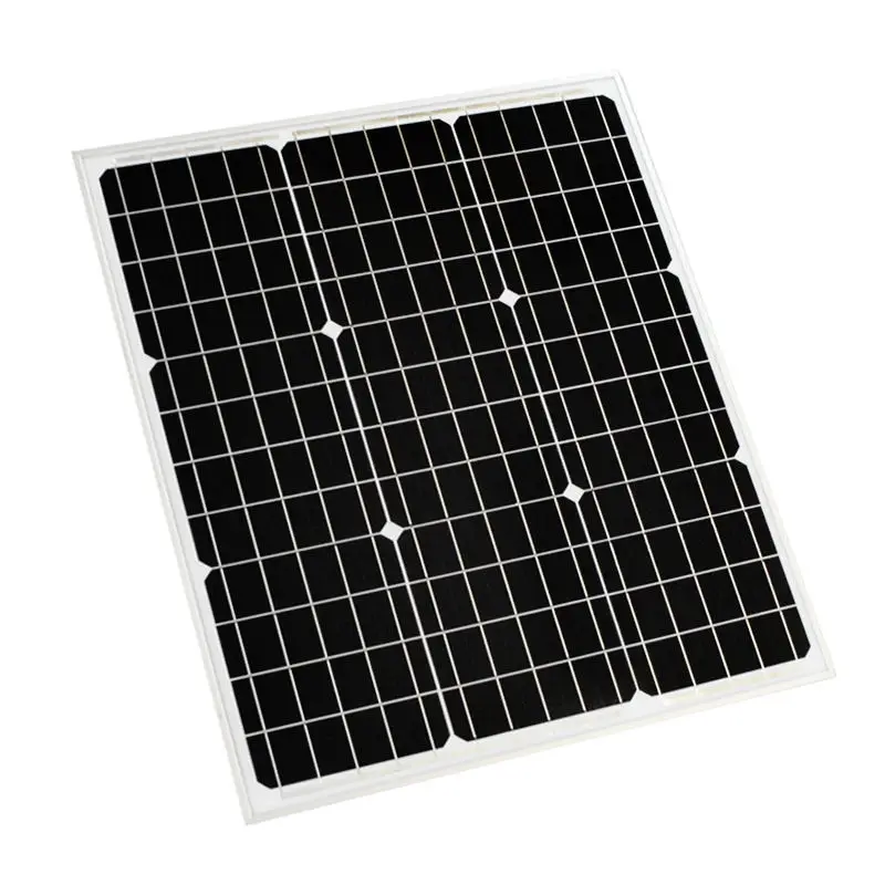 Моно солнечная панель 12V PV батарея 50W ватт стеклянная мини IP67 водонепроницаемая