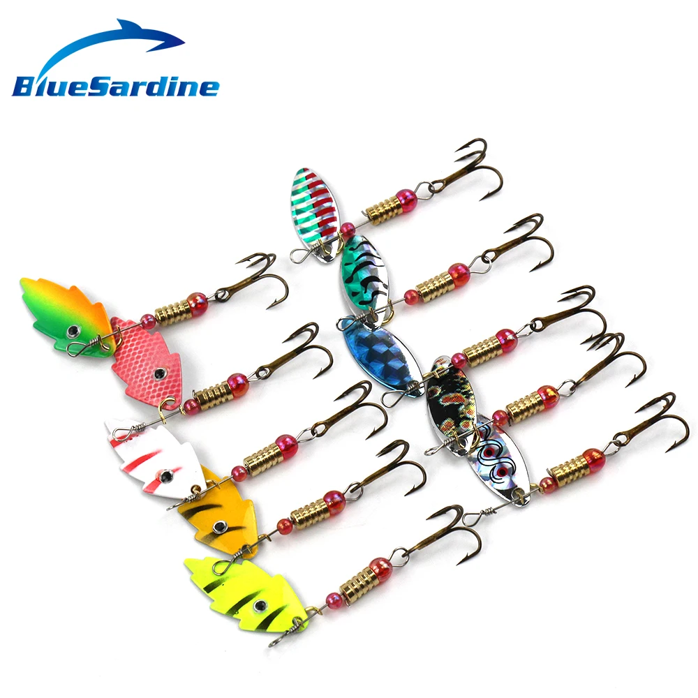 

BlueSardine 10PCS/Set Spinner Bait Metal Lure Set of Spinners Lure Fishing Tackle Fishing Lures Set Spoon Lures Artificial