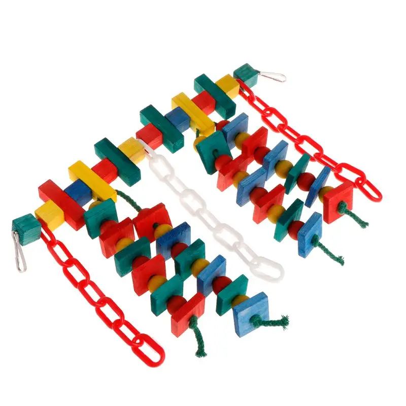 Попугай Игрушка красочные деревянные нити мост окунь цепь кулон играть забавное