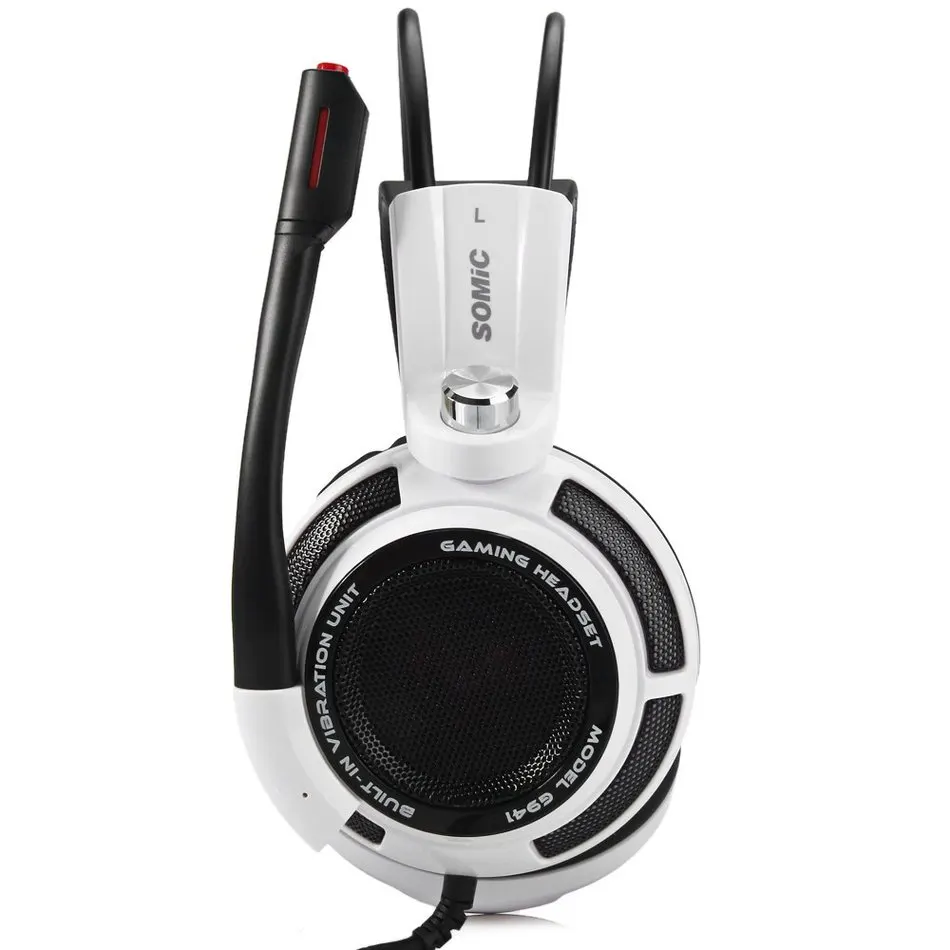 somic G941 7,1 Виртуальная объемная звуковая USB игровая гарнитура Вибрирующая светящаяся СВЕТОДИОДНАЯ головная повязка наушники с микрофоном Голосовое управление - Цвет: Retail Package White