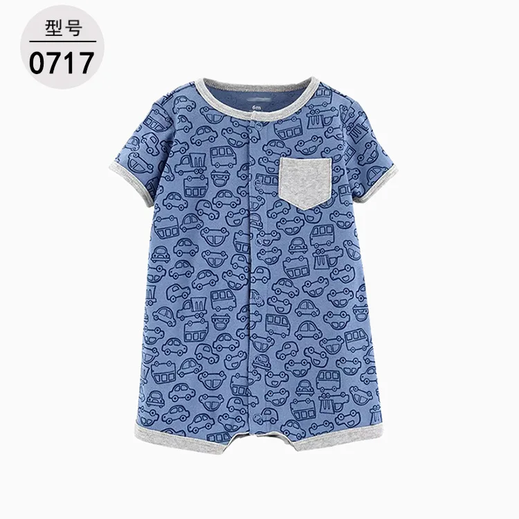 XINI MOMMY/Летний однобортный сдельник для ребенка, короткая Детская летняя одежда, детский костюм с круглым вырезом, модная одежда с цветочным рисунком, ALI76