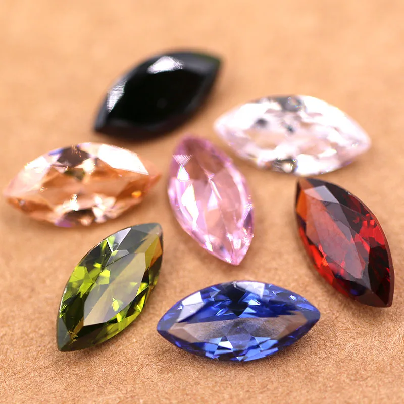 New 5x10mm Leaf shape Zircon strass artificial gemstone Pointback glass crystal rhinestones for nail earring necklace pandent