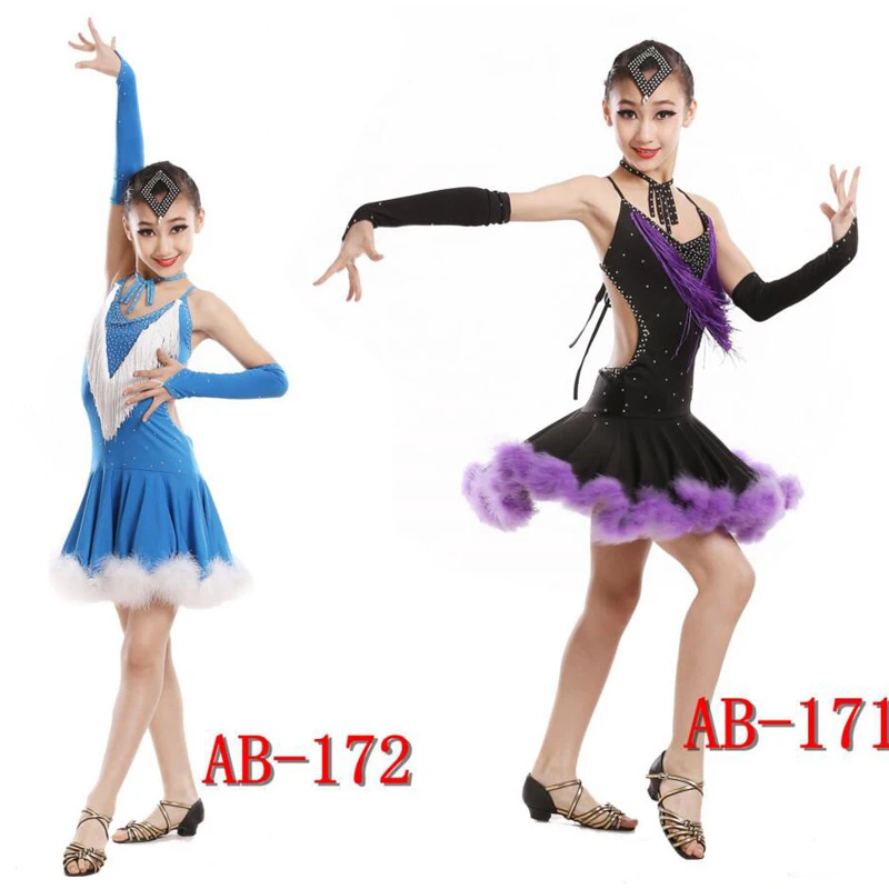 Детские костюмы для латиноамериканских танцев девочек соревнований платье