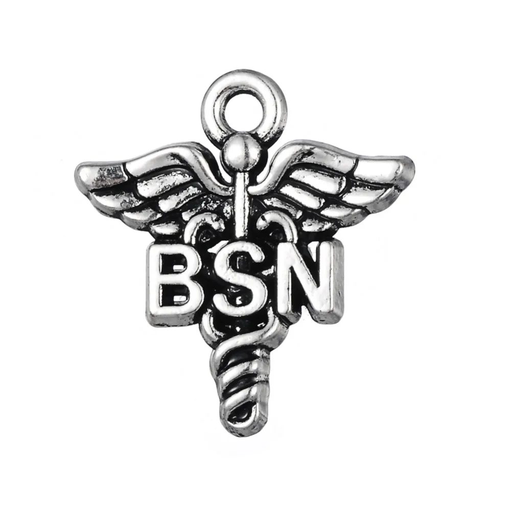 RAINXTAR сплав Медицинский символ Кадуцей талисманы BSN Винтаж кулон ювелирные