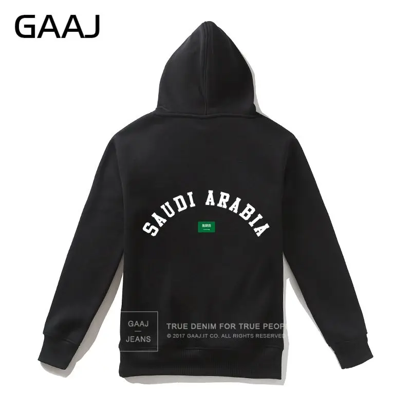 Black With Zipper Saudi Arabia флаг KSA мужские толстовки Wo мужские модные российские Federation мужские хип хоп Уличная С Капюшоном Брендовые пальто флисовая толстовка - Цвет: Black With Zipper