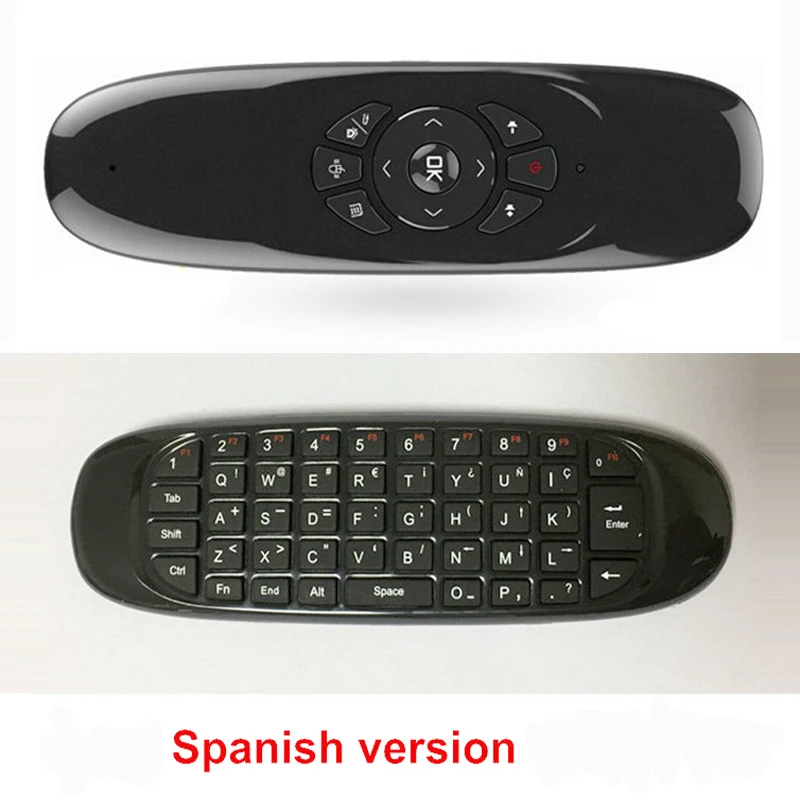 Для Android проектор мини беспроводной 2,4G RF Airmouse дистанционное управление Flymouse Flykeyboard двусторонняя QWERTY 7 языков на выбор