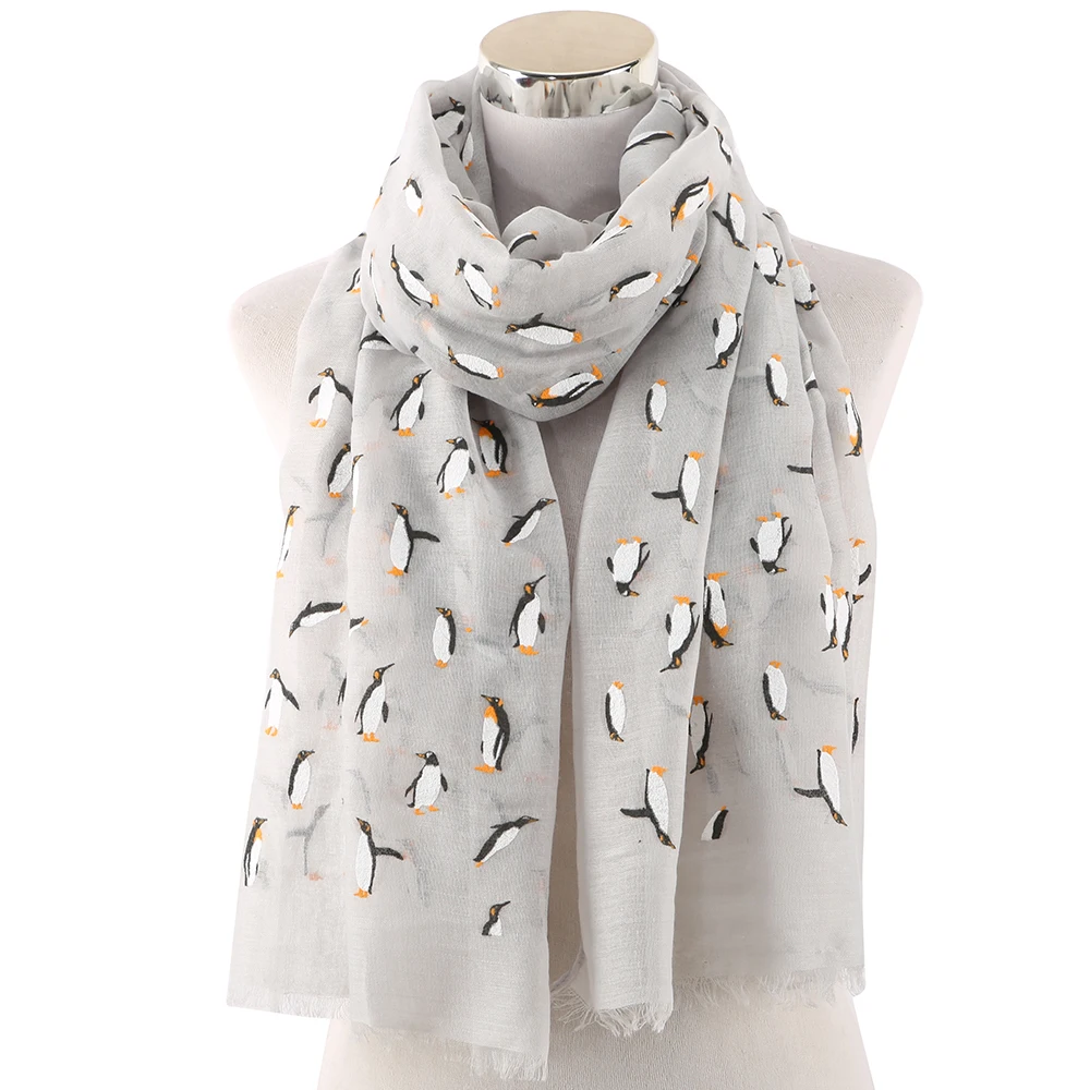 Шарф FOXMOTHER с рисунком пингвина новый дизайн шарфы принтом из пены платок для