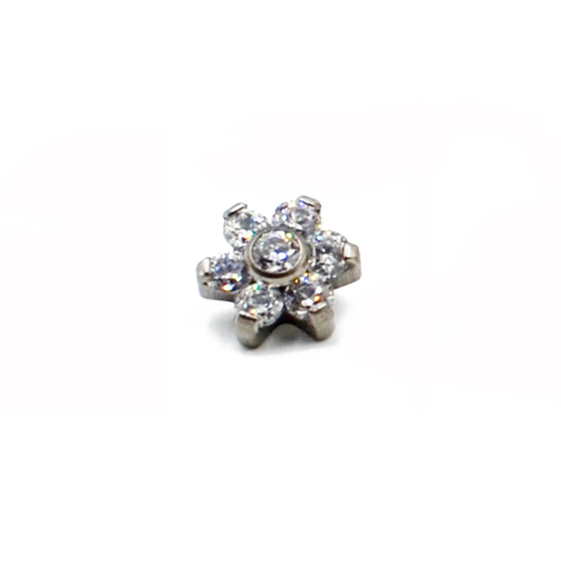 Clear Gem Top 1 шт., G23 класс, титановый дермальный якорь, цветок, верх, микродермальные водители, поверхность, кожный набор, пирсинг, кольца, опал, тело, очаровательное ювелирное изделие - Окраска металла: Clear Gem Top