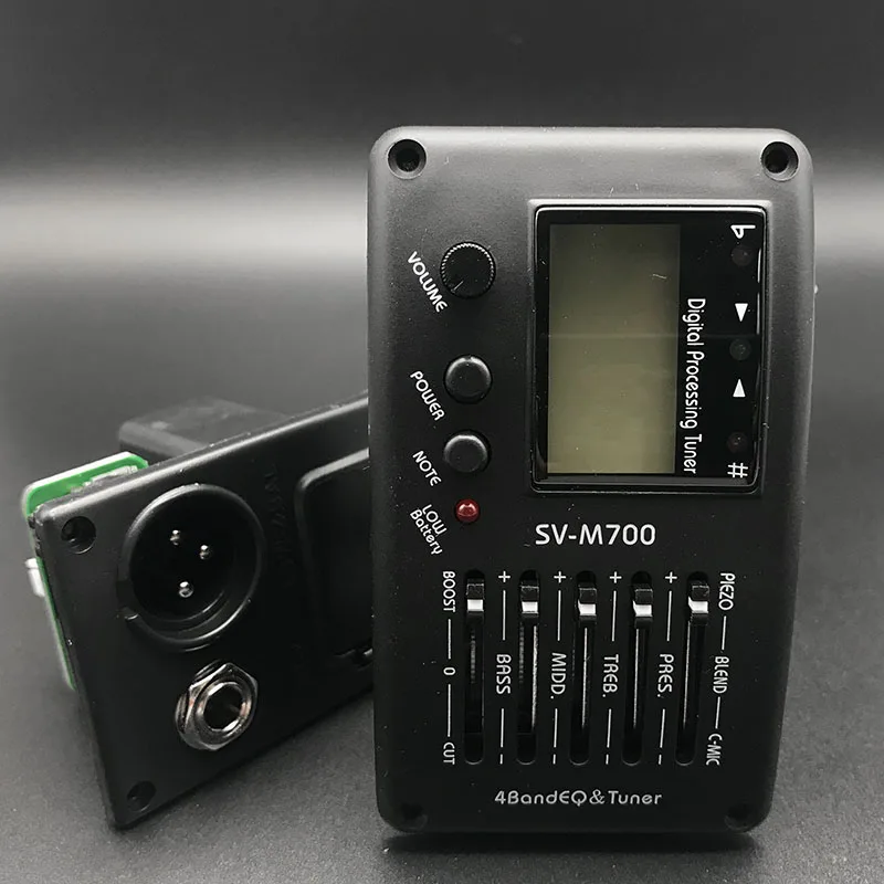 SV-M700 4 акустической гитары эквалайзер с тюнер и микрофон гитарный звукосниматель высокое качество звукосниматель для игры в стиле фолк черный