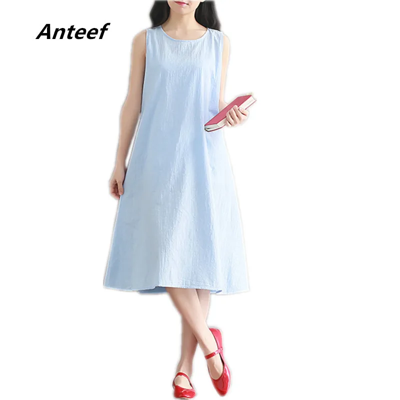 

Платье женское хлопково-льняное в винтажном стиле, повседневный свободный пляжный сарафан средней длины, элегантная одежда, лето 2021