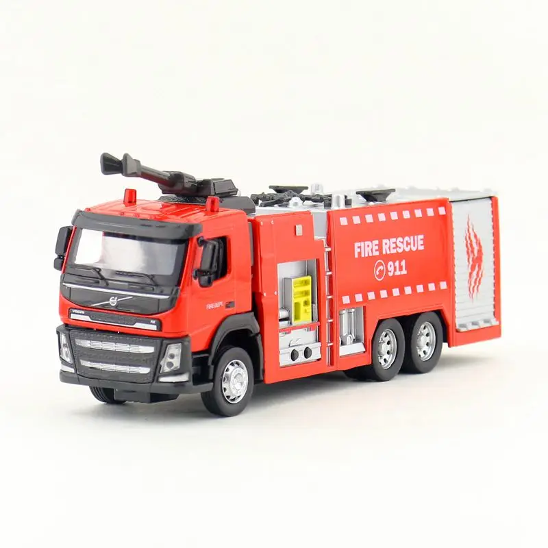 Масштаб 1:50/литая модель/пожарная машина Volvo/Инженерная игрушка/звук и