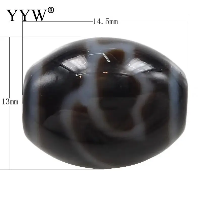

YYW Natural Tibetan Agata Dzi Stone Beads Ji Oval money hook Prayer Lucky Ji Beads 14.50x13x3mm Hole:Approx 2mm Sold By PC