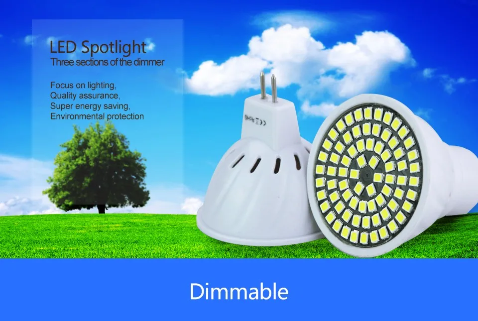 Led GU10 MR16 диммер лампы 2835 SMD AC 220V 110V Led 5W диммируемая лампа 74 светодиода Точечный светильник GU5.3 No WiFi светильник переключатель Диммируемый Светильник s