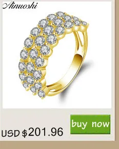 AINUOSHI Real 14K Solid Yellow Gold Cluster Crown Ring Carved Band Simulated Diamond Wedding Engagement Ring for Women Jewelry