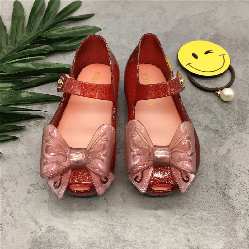 Mini Melissa Girl Sandals 2018 New Hollow Bow Baby Jelly Non-slip Beach Shoes Toddler Princess 13-15.5CM | Детская одежда и обувь