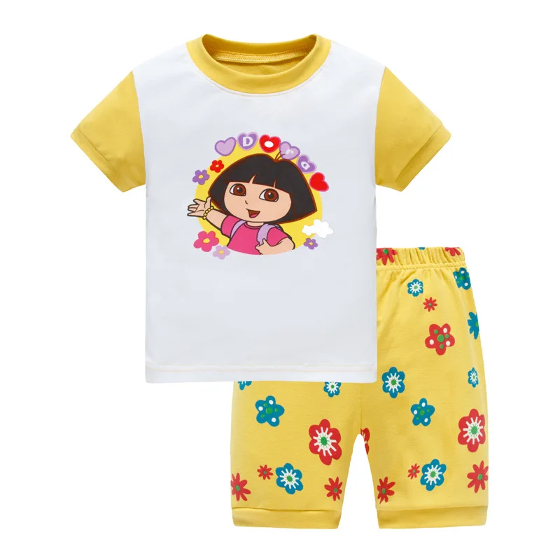 

Baby kids Pajamas Set summer children Short Sleeve cotton sleepwear Girl Cartoon pyjamas girls cute home clothing girl nightwear