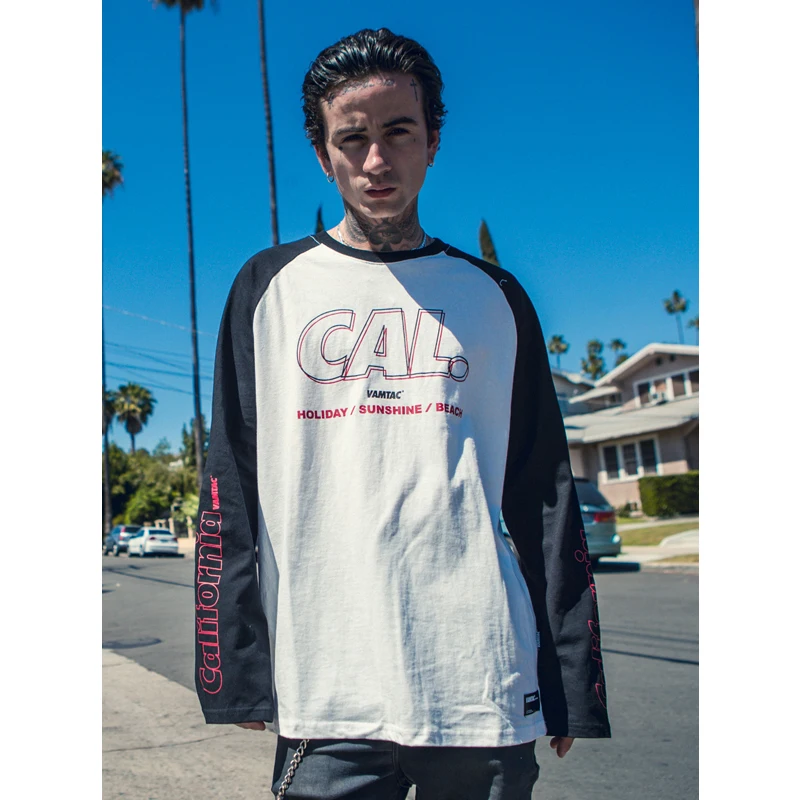 UNCLEDONJM Бейсбольная Футболка с длинными рукавами футболка круглым вырезом модная