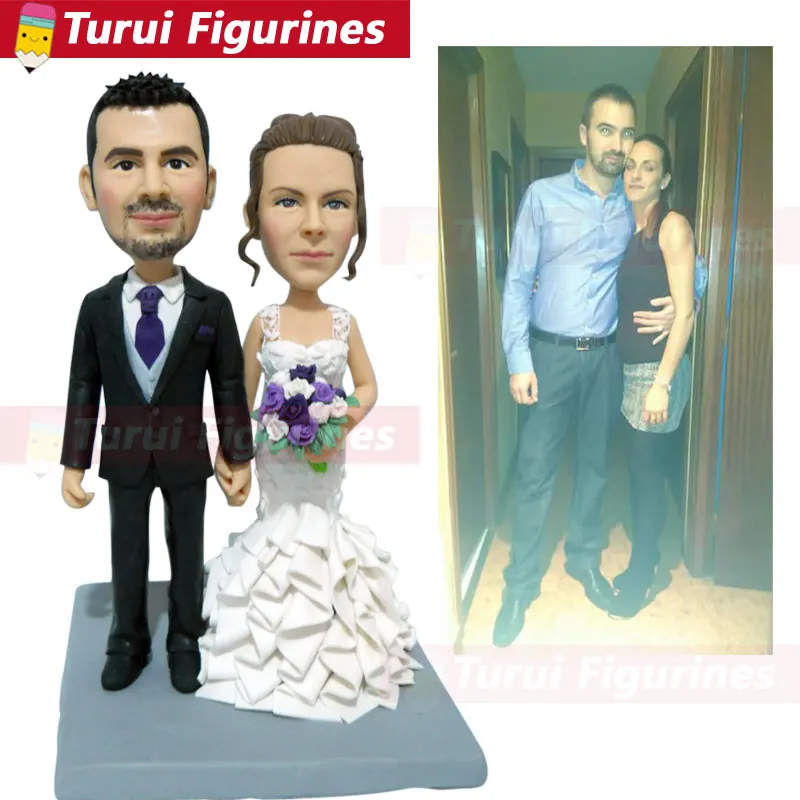 Bobblehead заказной китайский художник на заказ свадебный торт Топпер от невесты и