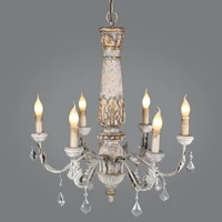 vintage wooden crystal chandelier lampadario lustre cristal led avize art deco chandeliers ceiling nordic home decor lighting