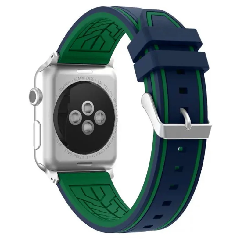 Двухцветный силиконовый ремешок для Apple Watch 38 мм 42 серия 1 2 3 цветочный цветочные