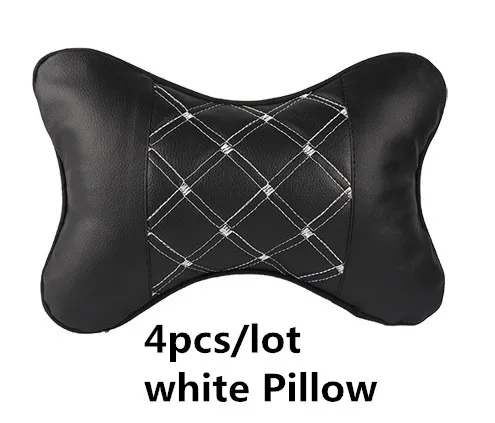 Pillow White 4pcs 4 шт./лот, автомобильное сиденье, подушка для шеи, защита, безопасность, авто подголовник, поддержка, подушка для отдыха, автомобильные сиденья, аксессуары, подушка araba - Цвет: Pillow White 4pcs
